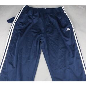 Adidas Men’s Track Pants Navy Blue White Stripe Snap Button Tear-Away Size XL